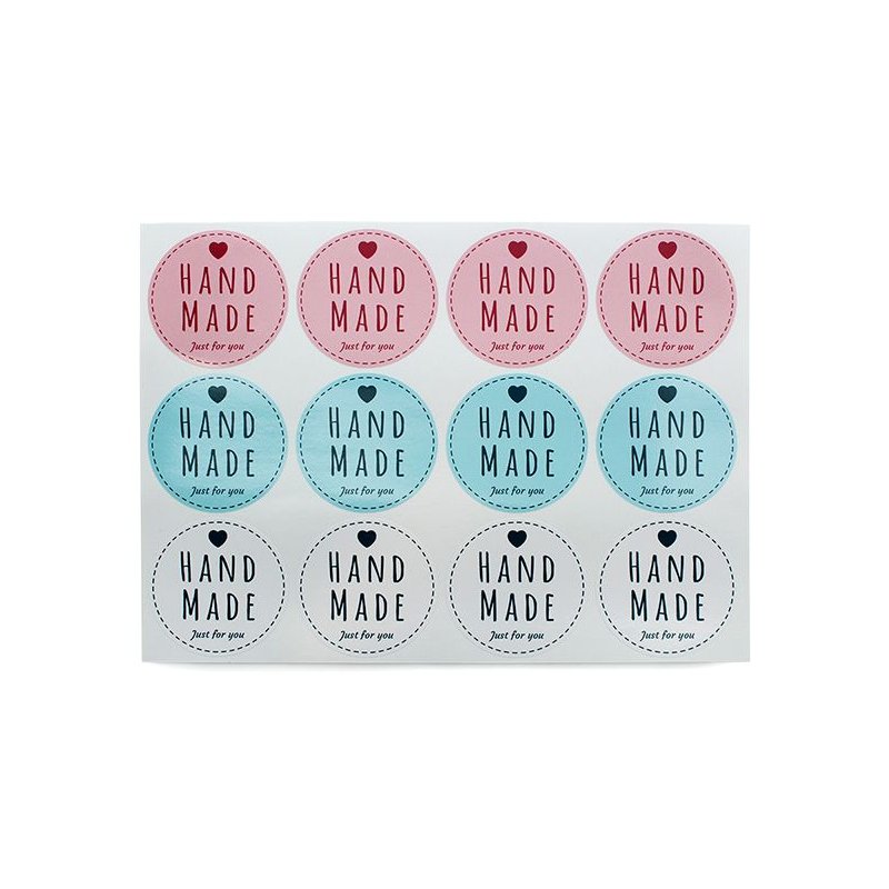 Stickers redondos para embalagens Hand Made Casual 5 cm