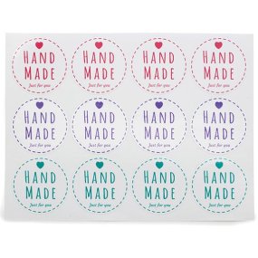 Etiquetas para Packaging Redonda Hand Made Branca Pequena