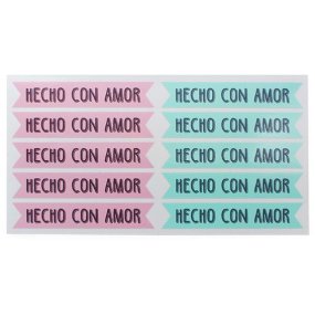 Adesivos flamula feito com amor