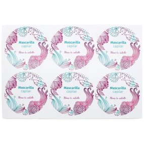 Pegatinas mascarilla capilar mima tu cabello Pegatinas mascarilla capilar mima tu cabello