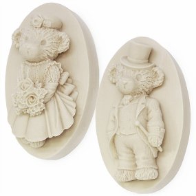 Pack de dois moldes para detalhe de casamento Ursinhos de Festa