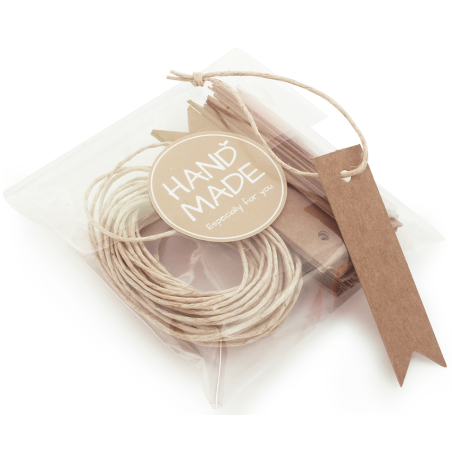 Etiquetas Packaging, Kraft con Cordón.