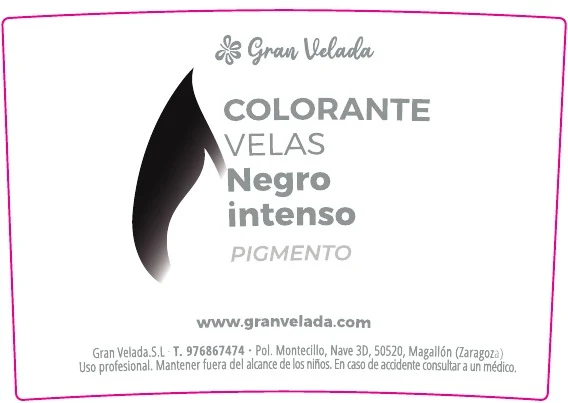 Accede a la etiqueta de Colorante velas negro intenso pigmento / 1000 cc