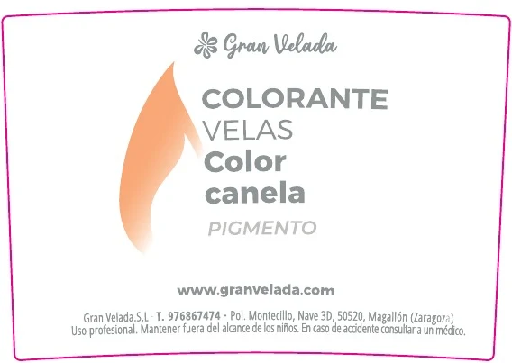 Accede a la etiqueta de Colorante velas color canela pigmento / 1000 cc