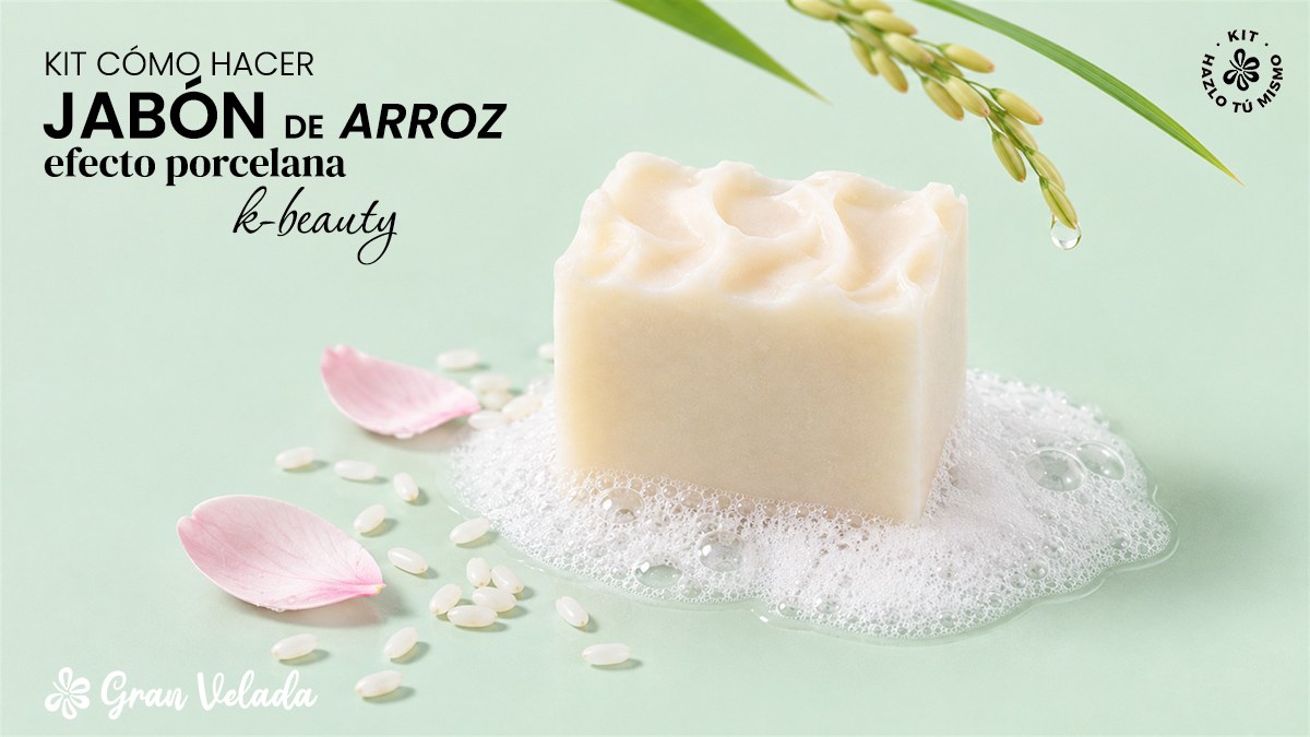 Jabón de arroz efecto porcelana elaborado con el kit K-Beauty de Gran Velada