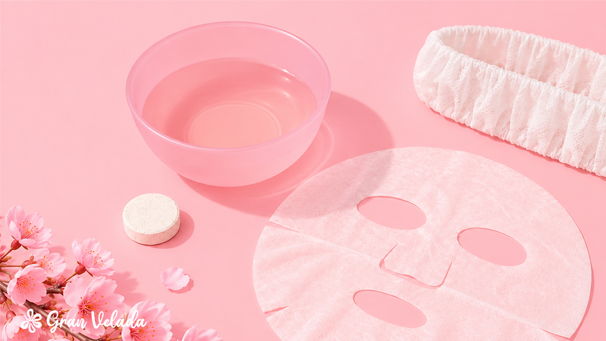 Cosméticos del ritual facial Sakura terminados
