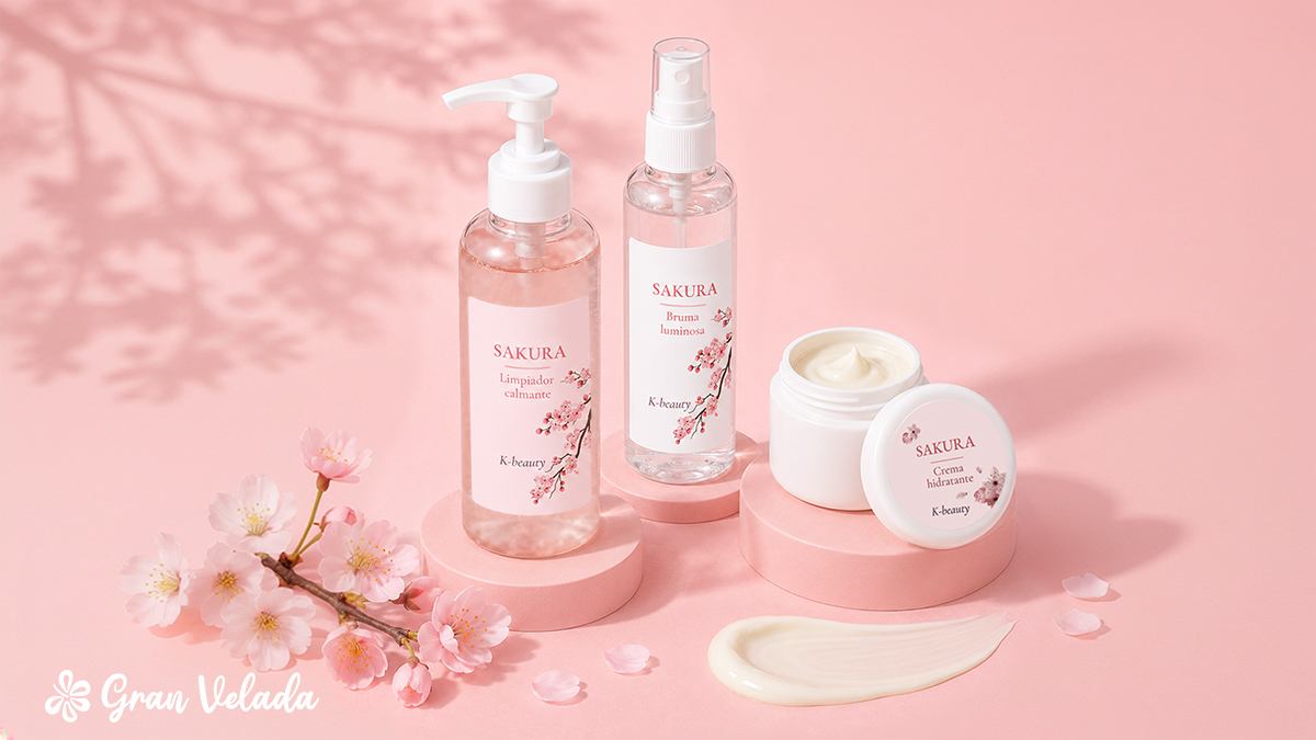 Conjunto de cosméticos hechos con el kit Sakura