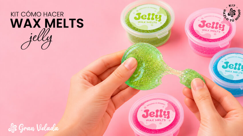 Wax melts jelly de colores preparados con el kit de Gran Velada