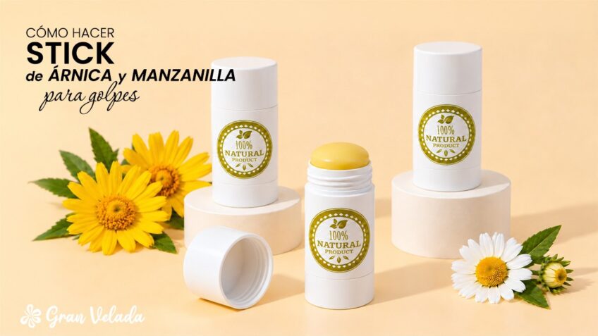 Cómo hacer un stick de árnica y manzanilla: barras terminadas con flores y cera de abejas