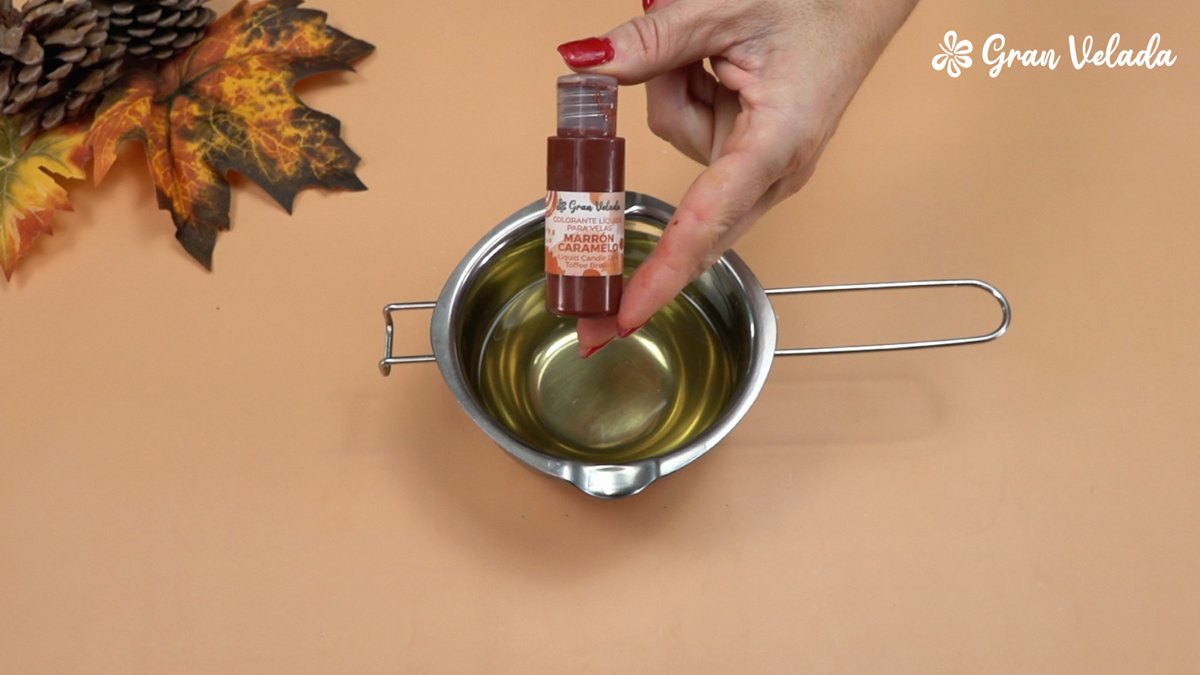 Colorante líquido marrón caramelo para velas