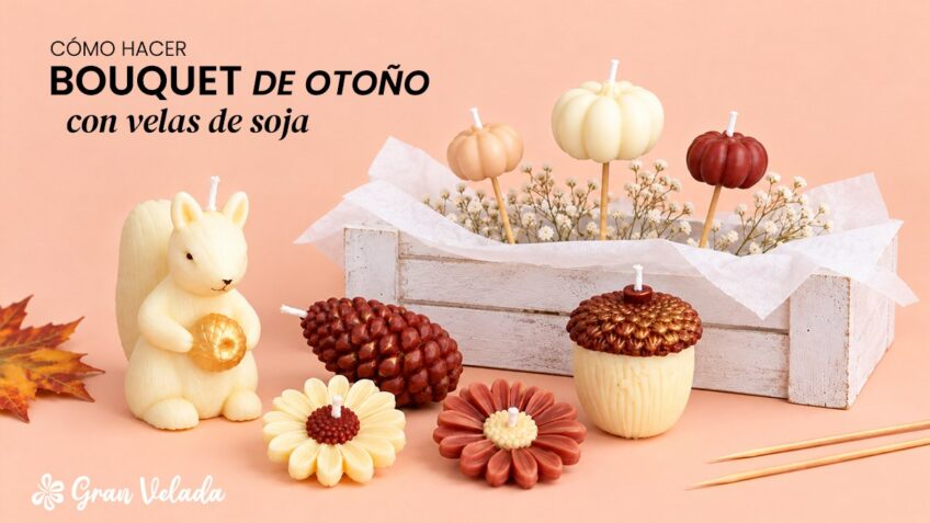 Cómo hacer un bouquet de otoño con figuras de cera de soja