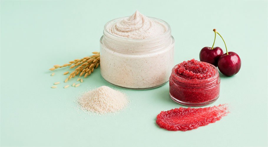Partículas esfoliantes veganas