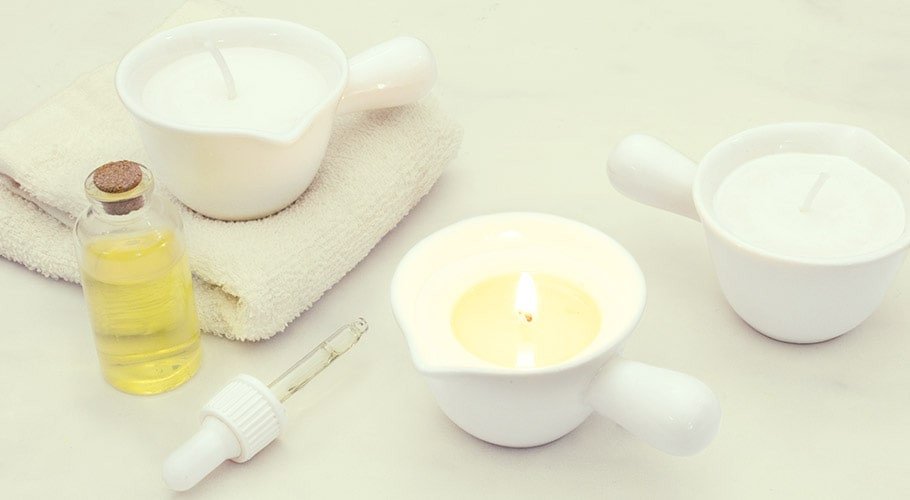 Recipientes especiales para velas de masaje