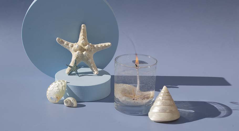Caracolas, conchas y estrellas para hacer velas de gel