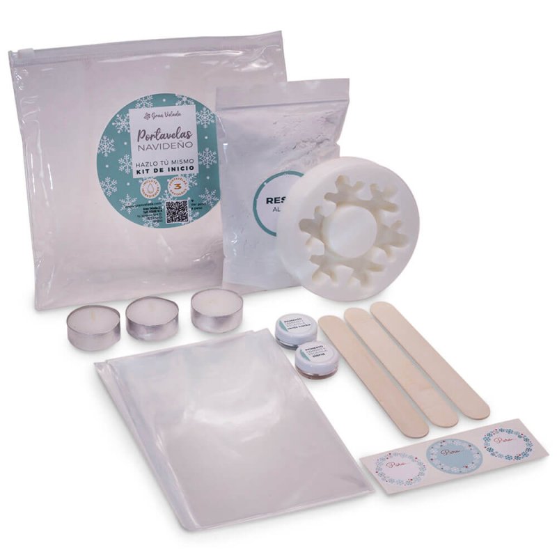 Kit como hacer portavelas navideño. Materiales e instrucciones