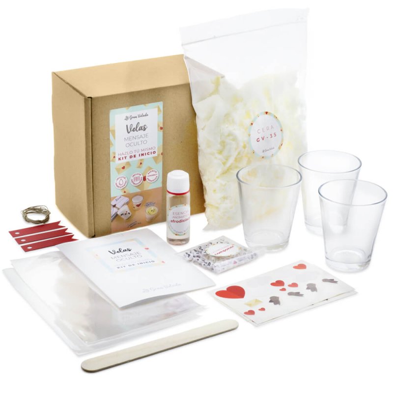 Kit velas con mensaje oculto. Materiales e instrucciones