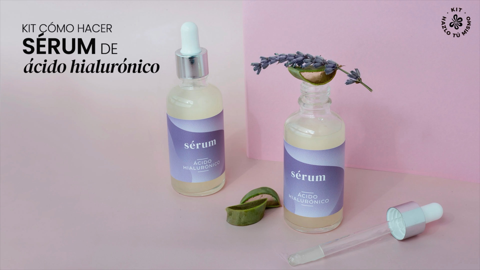 Kit para hacer serum de acido hialuronico. Materiales e instrucciones