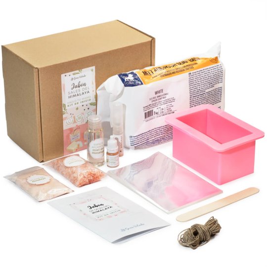 Kit como hacer jabon de sales del Himalaya. Materiales e instrucciones