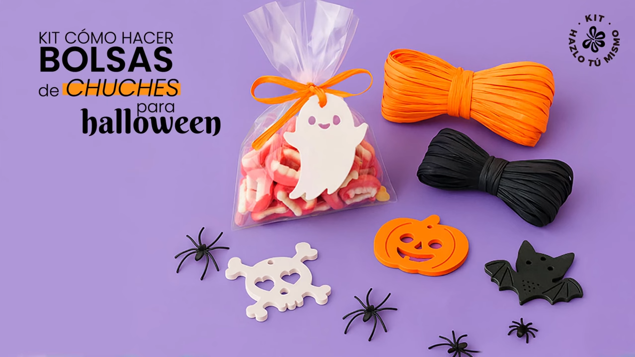 Kit como hacer bolsas de chuches para halloween