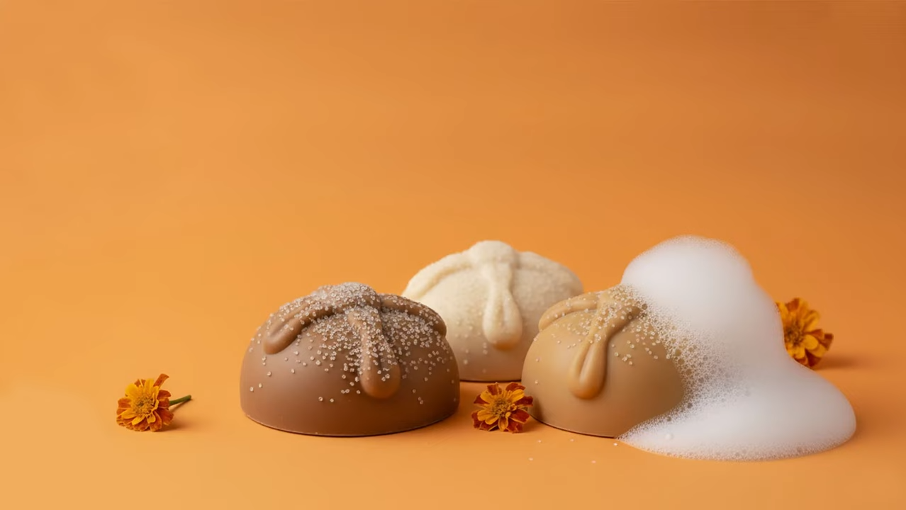 Molde jabón pan de muerto dos cavidades