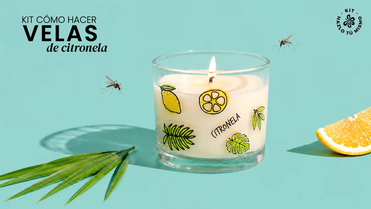 Kit como hacer velas de citronela. Materiales e instrucciones