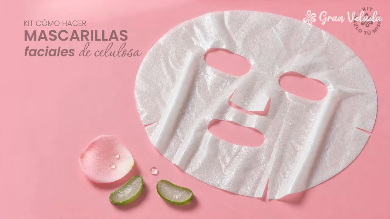 Kit como hacer mascarillas faciales de celulosa. Materiales e instrucciones