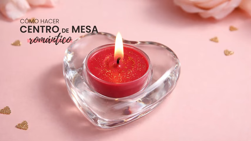 Portavelas cristal corazon