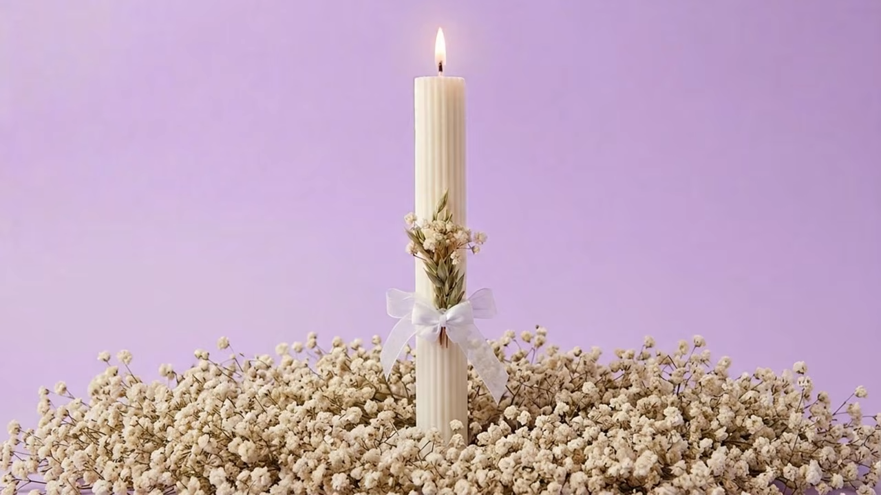 Molde cirio estriado muy alto con base